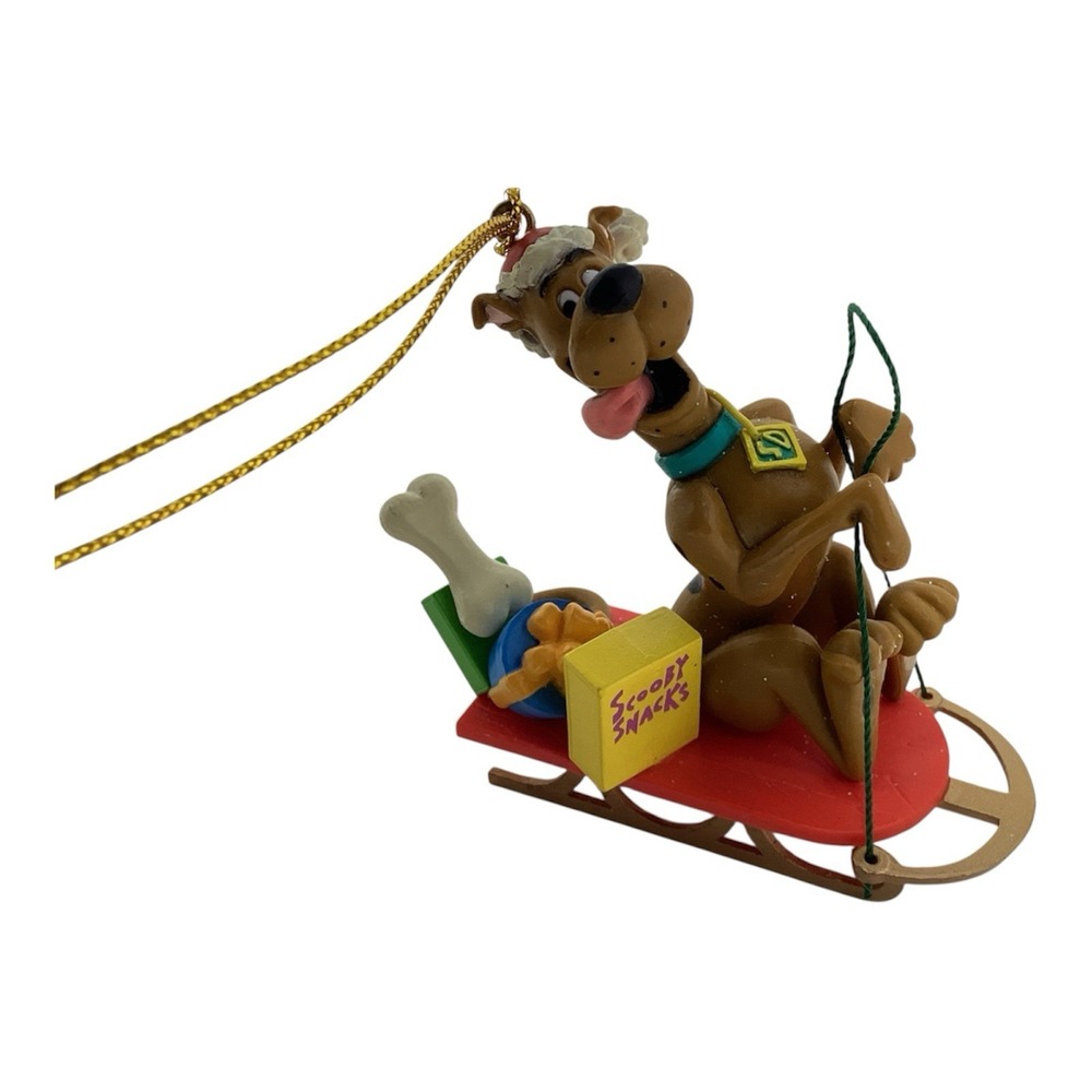 Scooby Doo Hanna Barbera on Sled Christmas Ornament 1999
